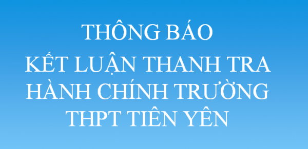 THONG BÁO KẾT LUẬN THANH TRA