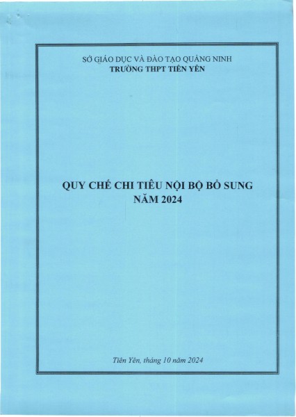 QUY CHẾ CHI TIÊU NỘI BỘ BỔ SUNG NĂM 2024