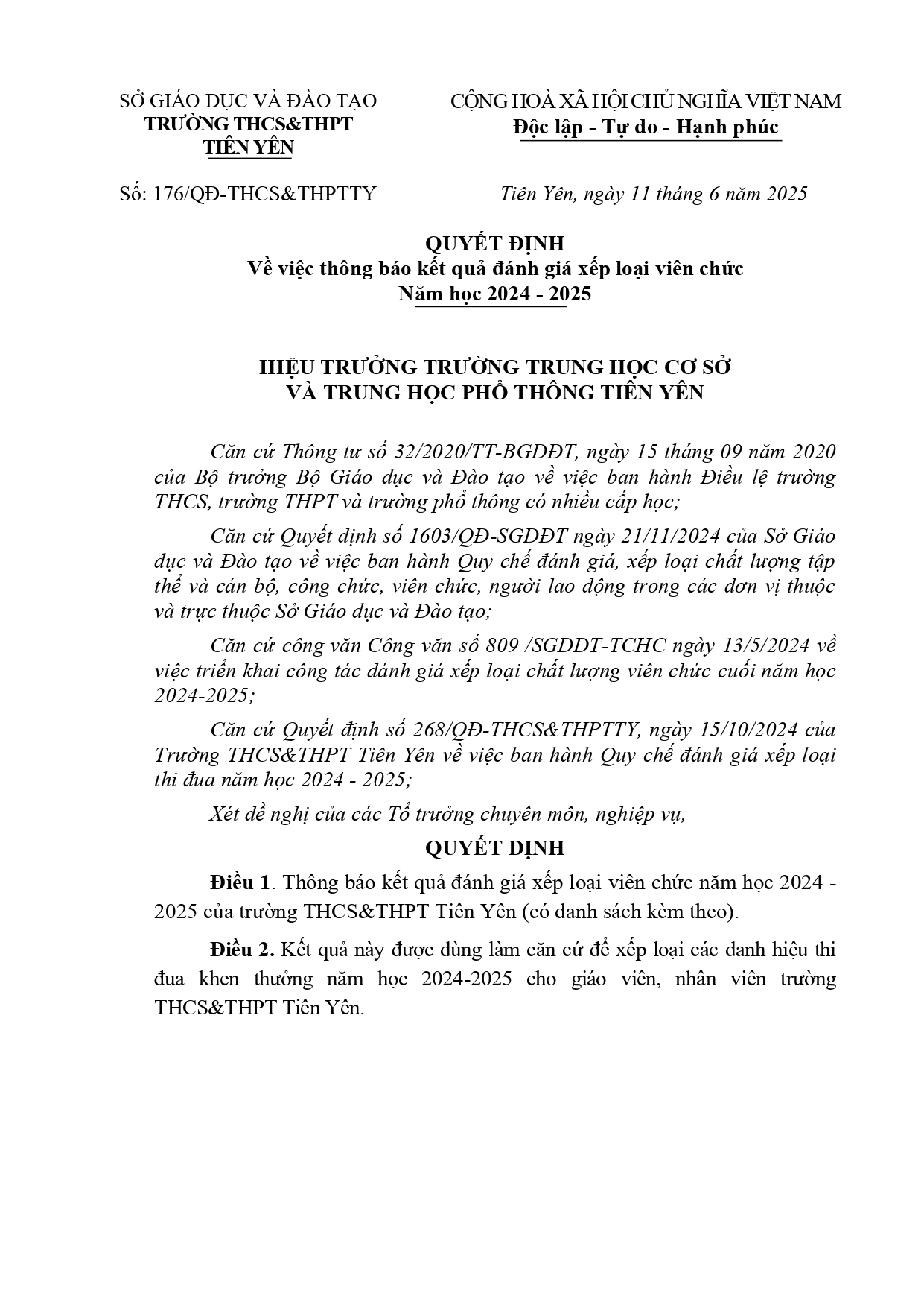 Quyết định thông báo kết quả xếp loại viên chức signed page 0001